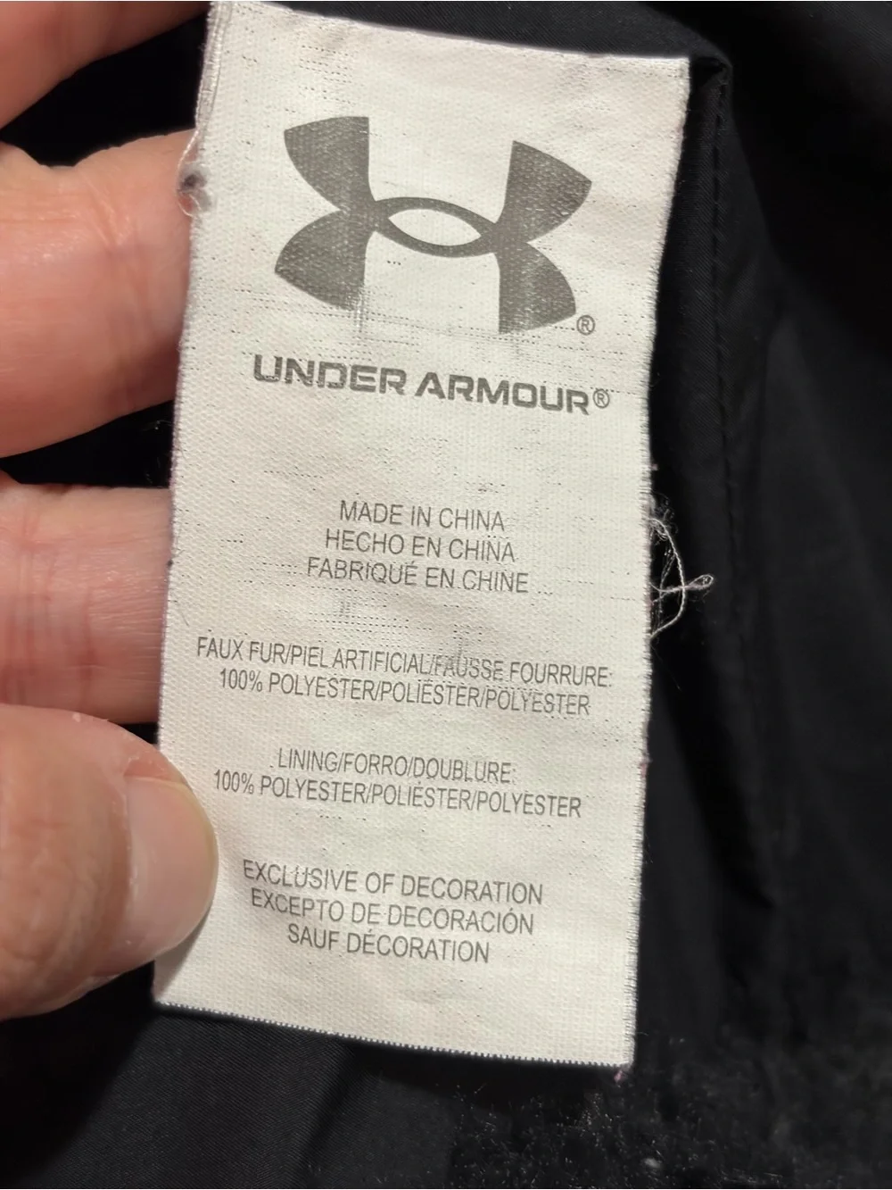 UNDER ARMOUR Girl’s Faux Fur Sherpa Black Fleece Zip-Up Hooded Jacket
